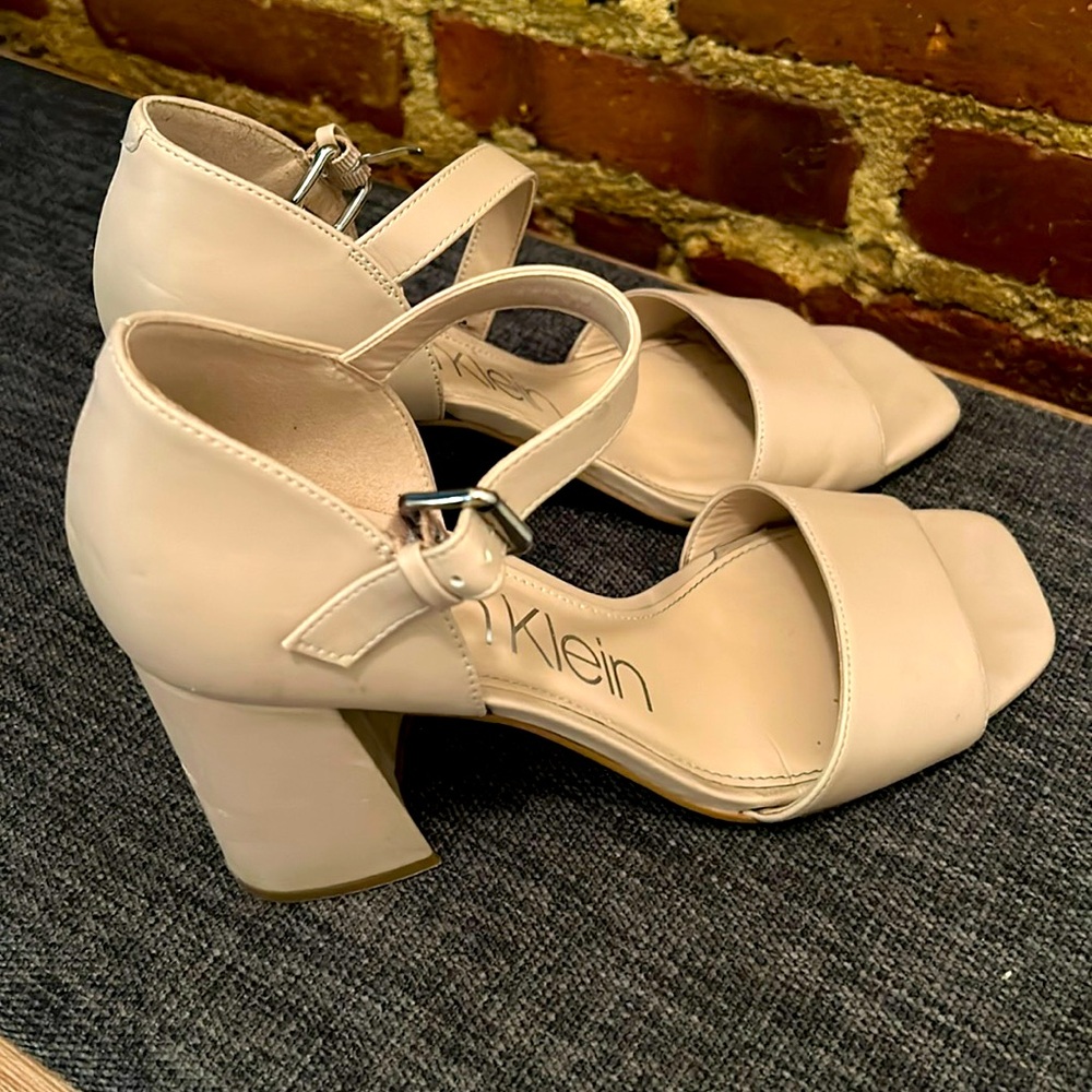 Calvin Klein nude heeled sandals